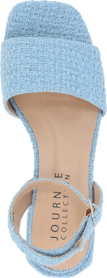 Journee Collection Women's Adleey Ankle Strap Tweed Block Heel Sandals - Image 4