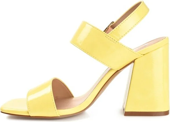 Journee Collection Women's Adras Open Square Toe Block Heel Sandals Orange - Image 5