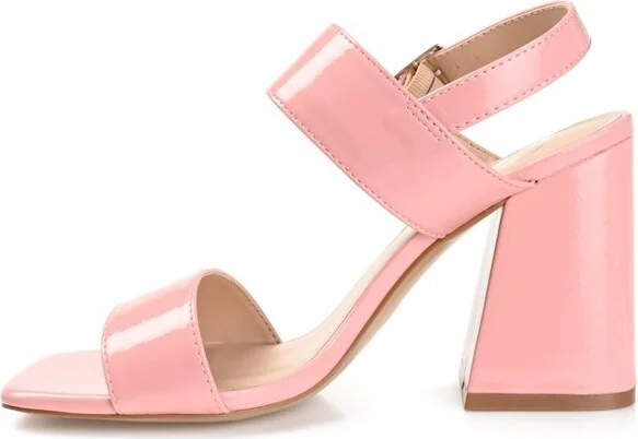 Journee Collection Women's Adras Open Square Toe Block Heel Sandals Orange - Image 6