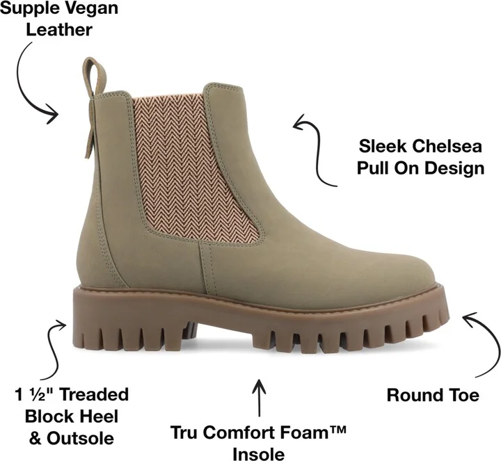 Journee Collection Women's Alara Medium and Wide Width Chelsea Lug Sole Bootie - Image 6