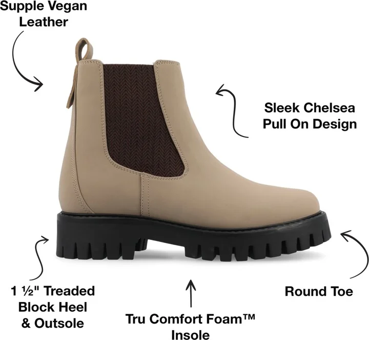 Journee Collection Women's Alara Medium and Wide Width Chelsea Lug Sole Bootie - Image 11
