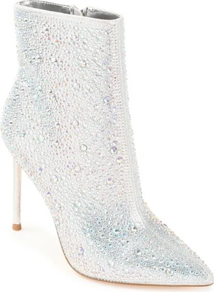 Journee Collection Women's Alexis Pointed Toe Stiletto Ankle Booties White