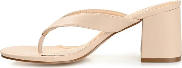 Journee Collection Women's Alika Slip On Block Heel Sandals Olive - Image 5