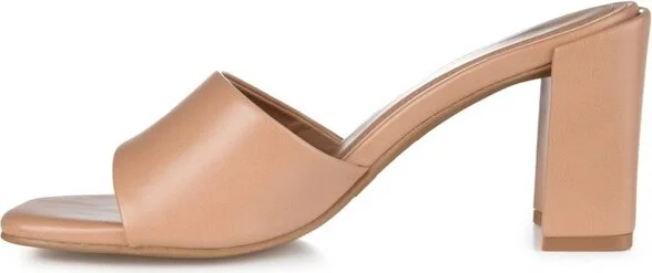 Journee Collection Women's Alisia Open Toe High Block Heel Pumps Black - Image 6