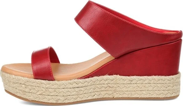 Journee Collection Women's Alissa Wedge Heel Espadrille Sandals Denim - Image 5