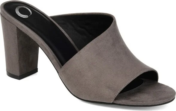 Journee Collection Women's Allea D'Orsay Block Heel Sandals Grey
