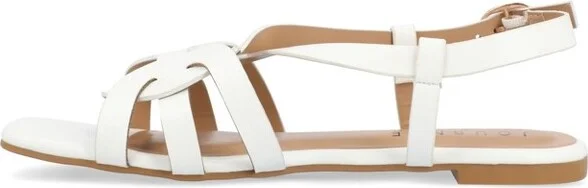 Journee Collection Women's Alorra Buckle Flat Sandals Patent/Nude - Image 4