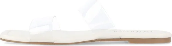 Journee Collection Women's Amata Lucite Strap Slide Sandals Blue - Image 3