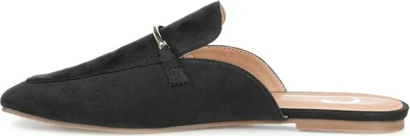 Journee Collection Women's Ameena Slip On Square Toe Mules Flats Beige - Image 3