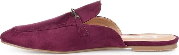 Journee Collection Women's Ameena Slip On Square Toe Mules Flats Beige - Image 4