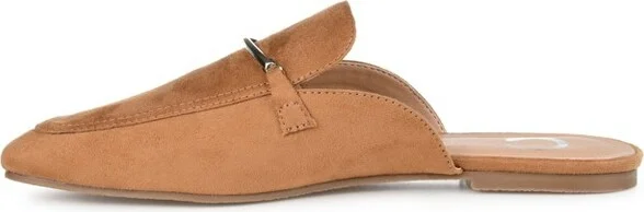 Journee Collection Women's Ameena Slip On Square Toe Mules Flats Beige - Image 5