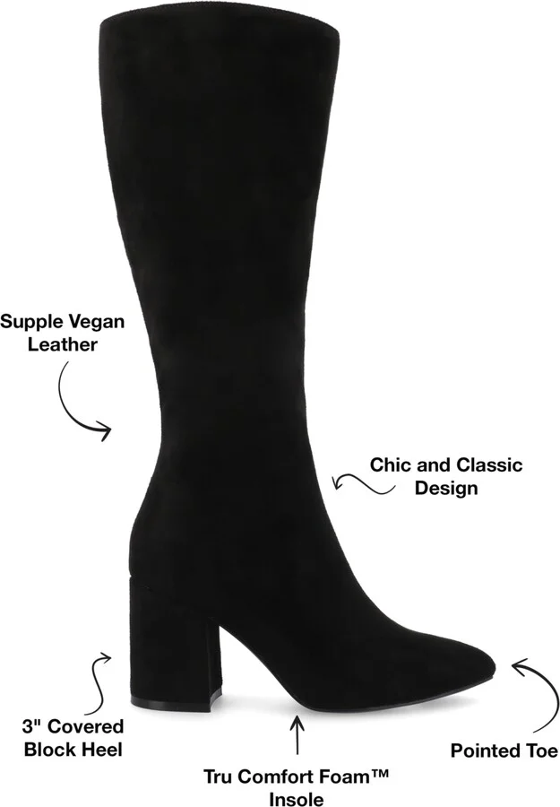 Journee Collection Women's Ameylia Block Heel Knee High Dress Boots - Image 6