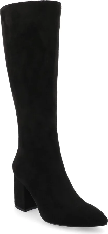 Journee Collection Women's Ameylia Block Heel Knee High Dress Boots