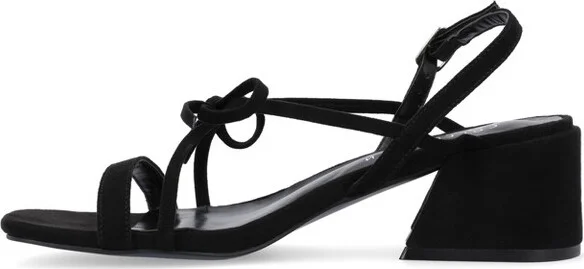 Journee Collection Women's Amity Sling Back Multi Strap Block Heel Sandals Black - Image 2