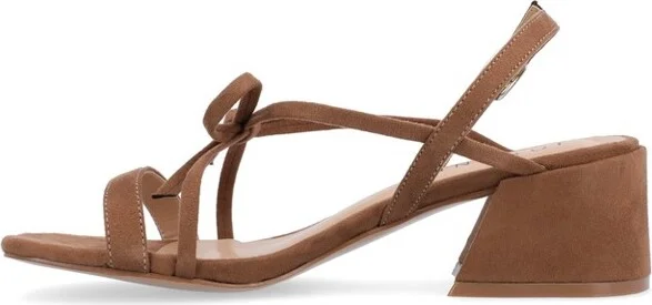 Journee Collection Women's Amity Sling Back Multi Strap Block Heel Sandals Black - Image 4