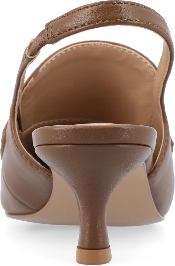 Journee Collection Women's Amory Tailored Kitten Heel Slingback Pumps - Image 3