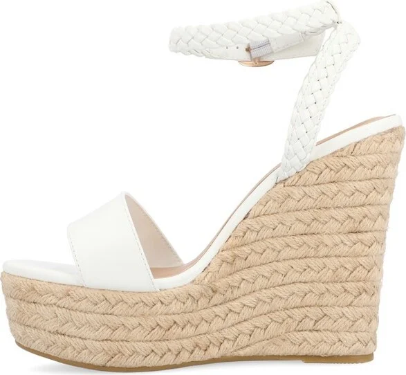 Journee Collection Women's Andiah Buckle Espadrille Wedge Sandals Rose - Image 7