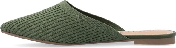 Journee Collection Women's Aniee Slip On Almond Toe Mule Flats Olive 5.5W - Image 3