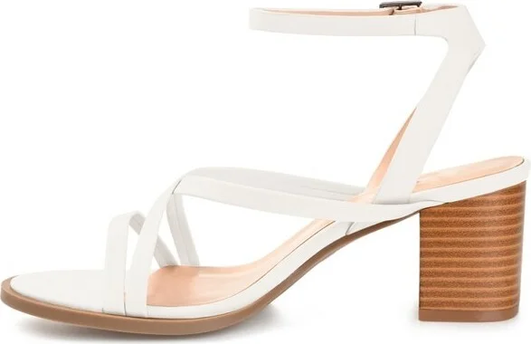Journee Collection Women's Anikah Buckle Ankle Strap Stacked Heel Sandals Black - Image 4