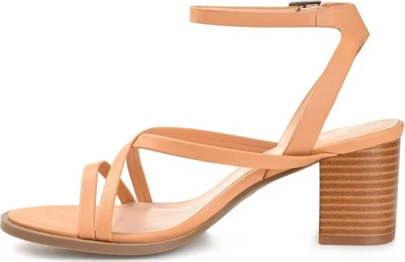 Journee Collection Women's Anikah Buckle Ankle Strap Stacked Heel Sandals Black - Image 5