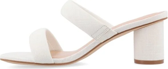 Journee Collection Women's Aniko Double Strap Slip On Sandals, White - Image 2