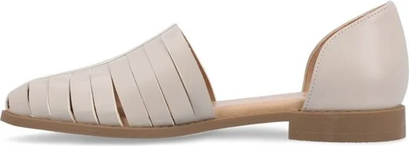 Journee Collection Women's Anyah Ankle Cuff Slip On Almond Toe Flats Taupe - Image 3