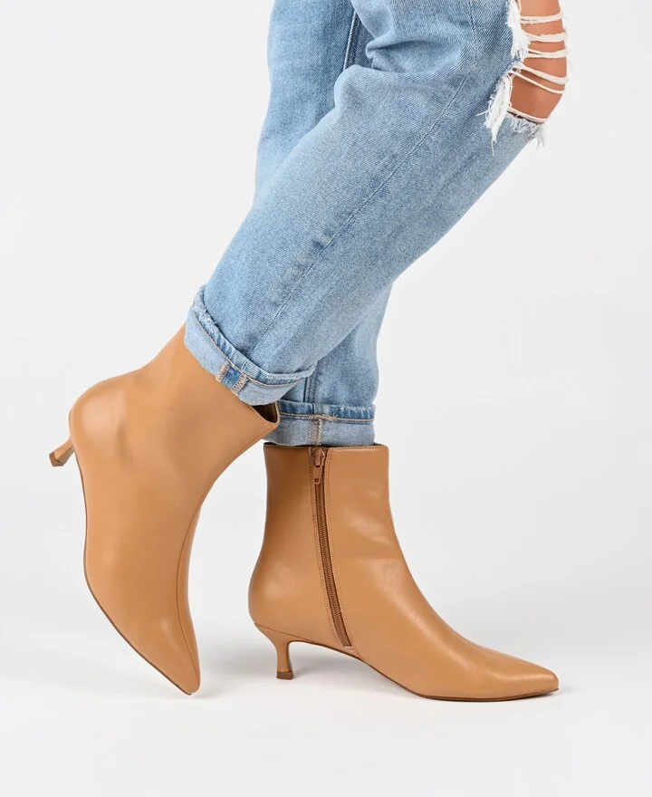 Journee Collection Women's Arely Kitten Heel Pointed Toe Dress Booties - Image 10