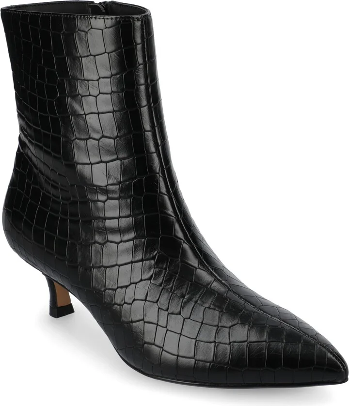 Journee Collection Women's Arely Kitten Heel Pointed Toe Dress Booties