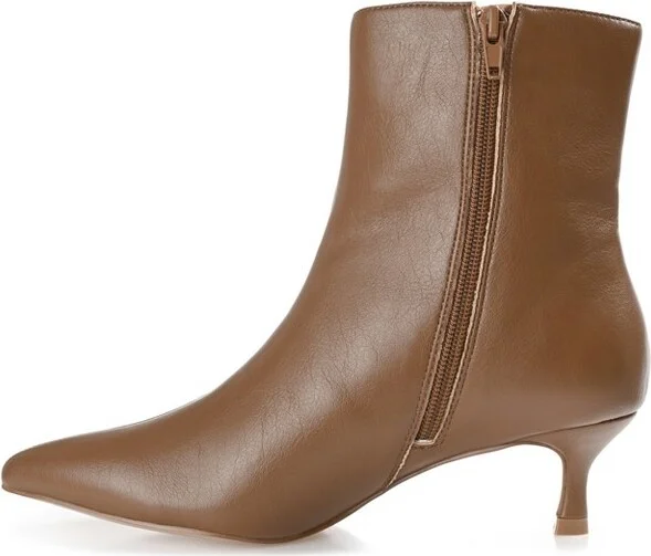 Journee Collection Women's Arely Pointed Toe Kitten Heel Ankle Booties Green - Image 6