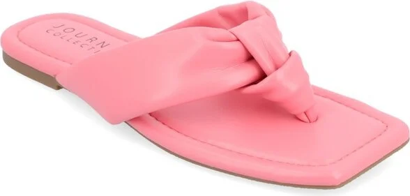 Journee Collection Women's Ares Light Puff Flip Flop Sandals Pink