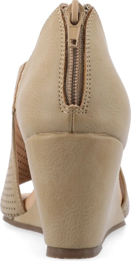 Journee Collection Women's Aretha Perforated Peep Toe Wedge Sandals - Image 3