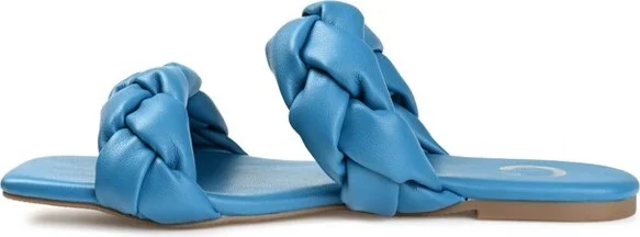 Journee Collection Women's Arietta Slide Low Block Heel Sandals Blue - Image 2