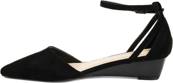 Journee Collection Women's Arkie Buckle Pointed Toe Sliver Wedge Red - Image 5