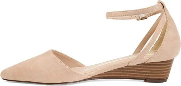 Journee Collection Women's Arkie Buckle Pointed Toe Sliver Wedge Red - Image 6