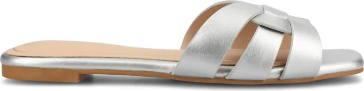 Journee Collection Women's Arrina Slip On Flat Sandals - Image 10