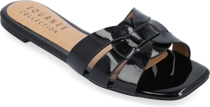 Journee Collection Women's Arrina Slip On Flat Sandals