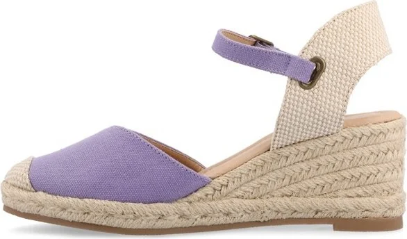 Journee Collection Women's Ashlyn Wedge Heel Espadrille Sandals Teal 8W - Image 4