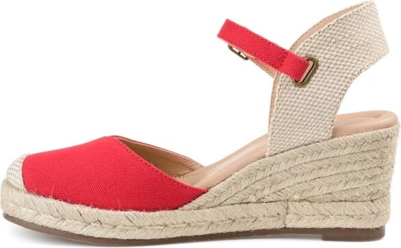 Journee Collection Women's Ashlyn Wedge Heel Espadrille Sandals Teal 8W - Image 6
