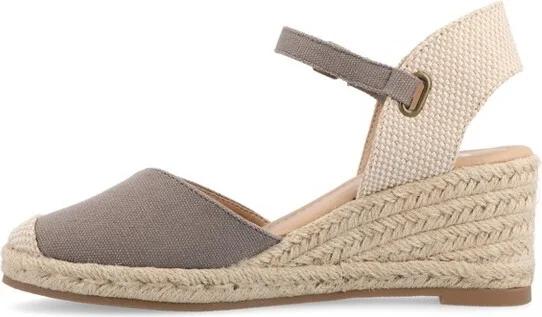 Journee Collection Women's Ashlyn Wedge Heel Espadrille Sandals Teal 8W - Image 7