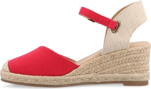 Journee Collection Women's Ashlyn Wedge Heel Espadrille Sandals Teal 8W - Image 9