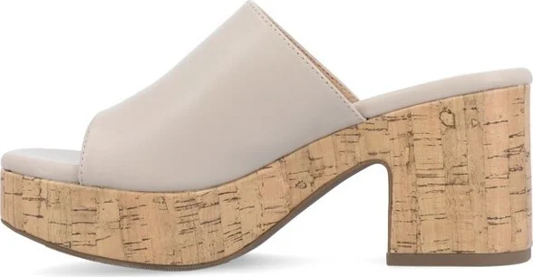 Journee Collection Women's Astter Slip On Platform Open Toe Sandals White - Image 3