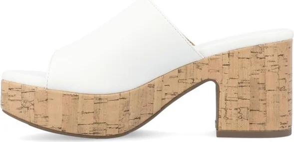 Journee Collection Women's Astter Slip On Platform Open Toe Sandals White - Image 5