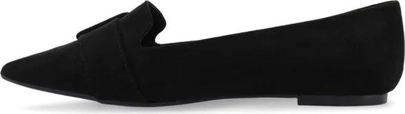 Journee Collection Women's Audrey Slip On Pointed Toe Loafer Flats Black - Image 2