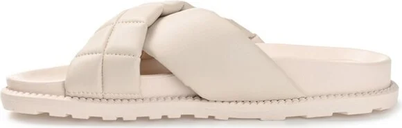 Journee Collection Women's Aveena Slide Flat Sandals Bone - Image 2