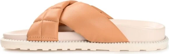 Journee Collection Women's Aveena Slide Flat Sandals Bone - Image 3