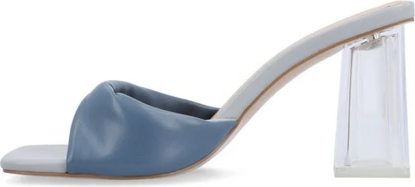 Journee Collection Women's Aylia Clear Block Heel Soft Vegan Leather Slip On Sandals Black - Image 4