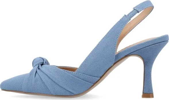 Journee Collection Women's Bahar Sling Back Pointed Toe Pumps Blue - Image 3