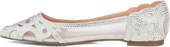 Journee Collection Women's Batavia Slip On Pointed Toe Ballet Flats White - Image 2