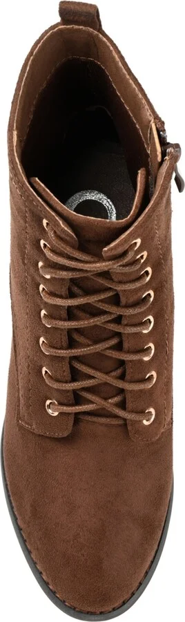 Journee Collection Women's Baylor Lace Up Stacked Heel Booties - Image 4