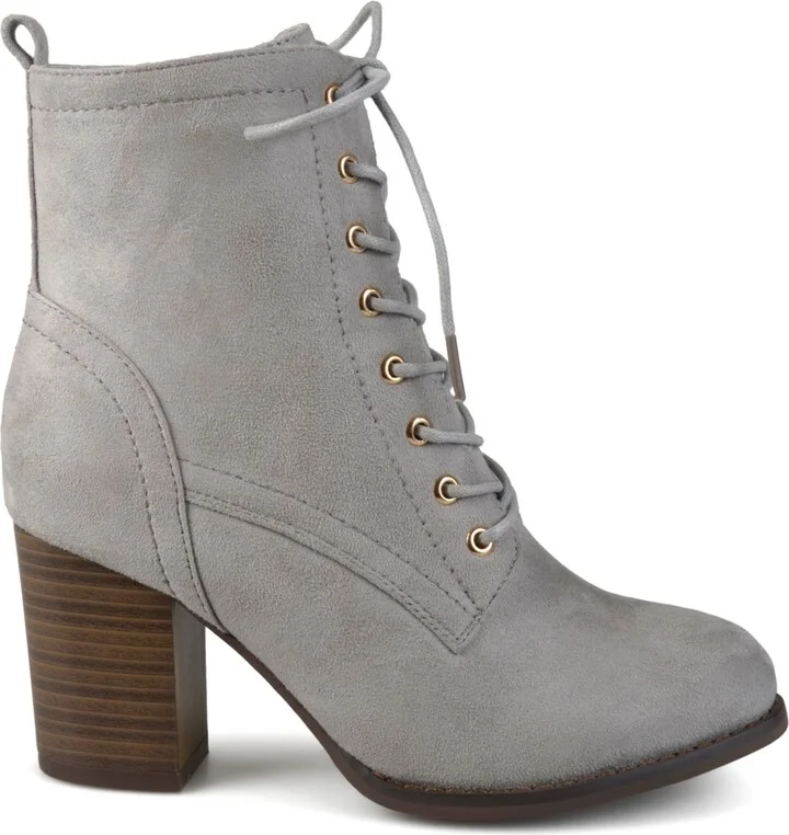 Journee Collection Women's Baylor Lace Up Stacked Heel Booties - Image 10